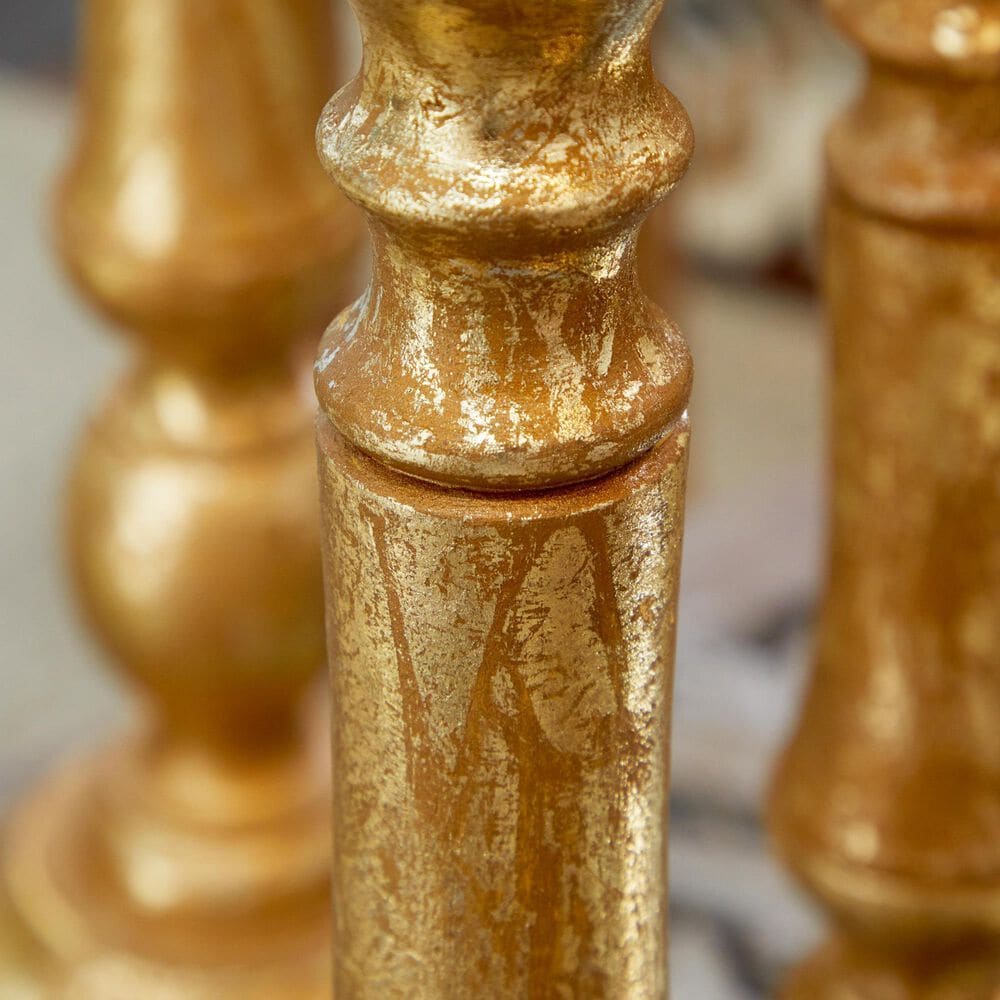 Maple and Jade Decorative Candle Holder in Distressed Gold &#40;Set of 3&#41;, , large