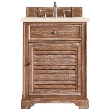 James Martin Savannah 26" Single Bathroom Vanity in Driftwood with 3 cm Eternal Marfil Quartz Top and Rectangular Sink, , large