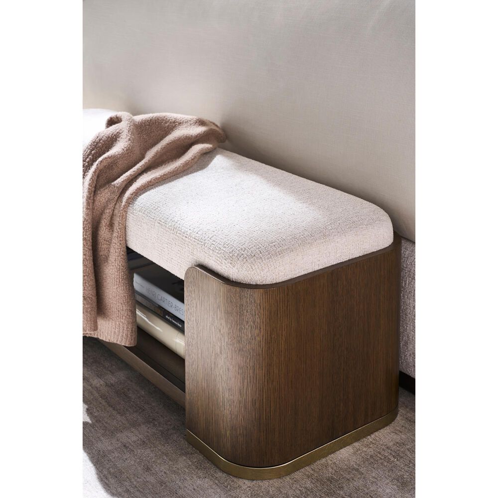 Century Furniture Carino Upholstered Bench in Cocoa, , large