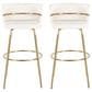 LumiSource Cinch 30" Swivel Barstool with White Upholstery in Gold (Set of 2), , large