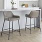 LumiSource Daniella 24" Counter Stool with Grey Upholstery in Black (Set of 2), , large