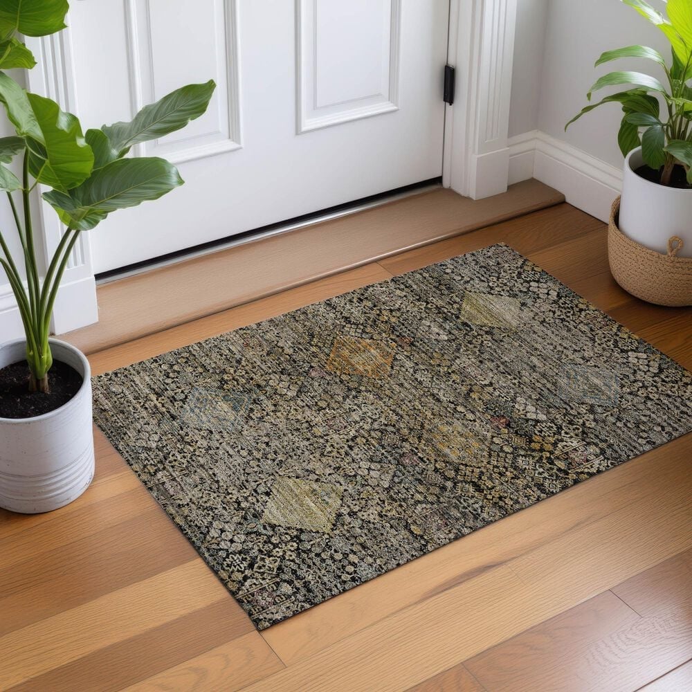 Dalyn Rug Company Aristo AR1 Black 1'8" x 2'6" Area Rug, , large