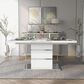 Furniture of America Carrasco Dining Table in White and Chrome, , large