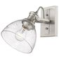 Golden Lighting Hines 1-Light Bath Vanity with Seeded Glass in Pewter, , large