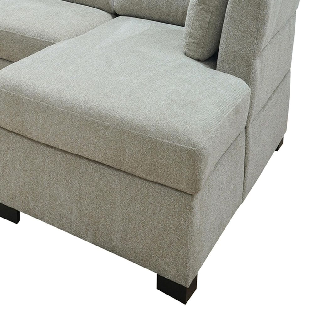 37B Breanne 3-Piece Right Facing Sleeper Sectional with Chaise in Gabbana Khaki, , large