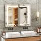 HOMLUX 40" x 32" Bathroom Medicine Cabinet with Mirror in Black, , large
