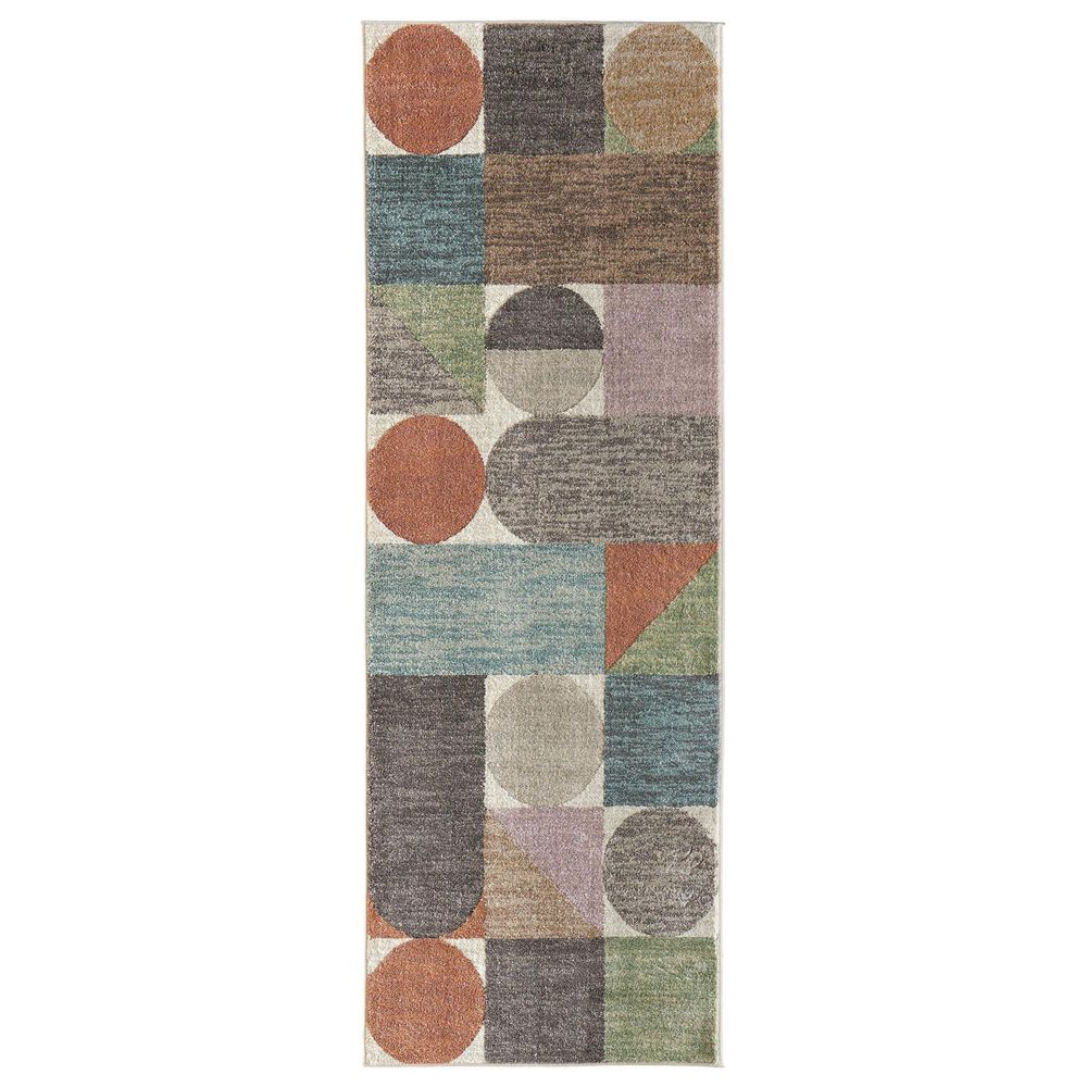 Feizy Eden Geometric Multicolor 2"6" x 7"3" Runner, , large
