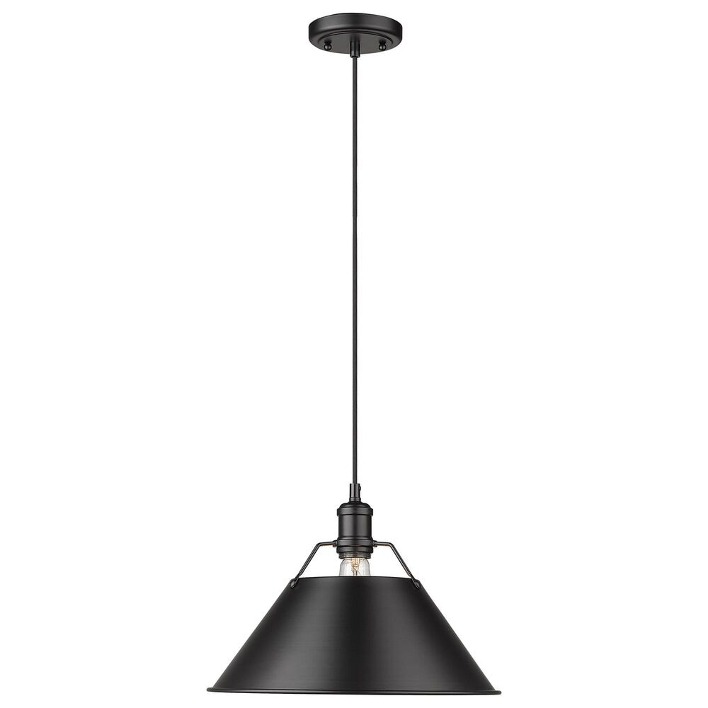Golden Lighting Orwell 14" 1-Light Pendant in Matte Black, , large
