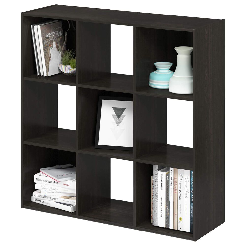 HOMLUX 9-Cube Cubic Shelf Storage Bookcase in Espresso, , large