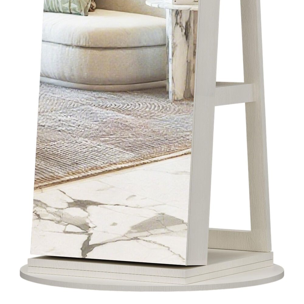 GigaCloud Swivel Jewelry Cabinet with Full Length Mirror and Locking Mechanism in White, , large