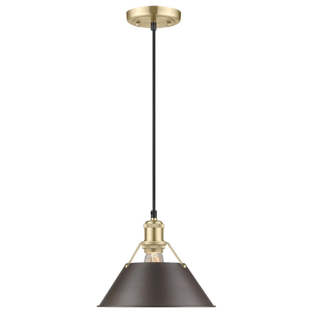 Golden Lighting Orwell 1-Light Medium Pendant with Rubbed Bronze Shade in Brushed Champagne Bronze, , large