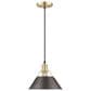 Golden Lighting Orwell 1-Light Medium Pendant with Rubbed Bronze Shade in Brushed Champagne Bronze, , large