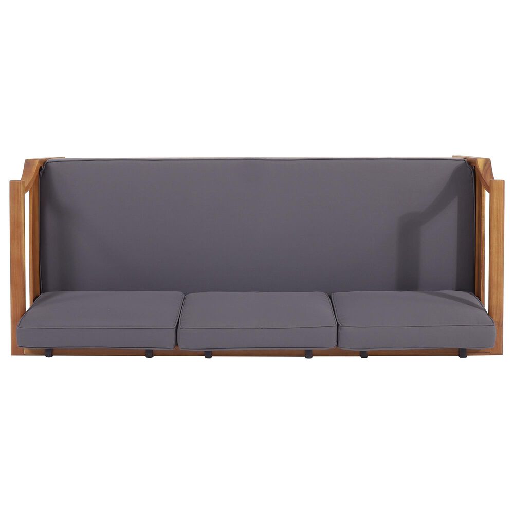 Hearth and Haven Aston Outdoor Sofa with Teak Frame in Gray, , large