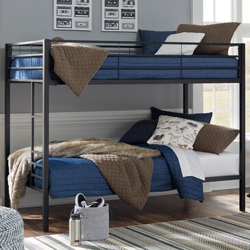 Signature Design by Ashley Broshard Twin over Twin Metal Bunk Bed in Black, , large