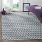 Safavieh Montauk Chevron 3" x 5" Ivory, Blue and Black Area Rug, , large
