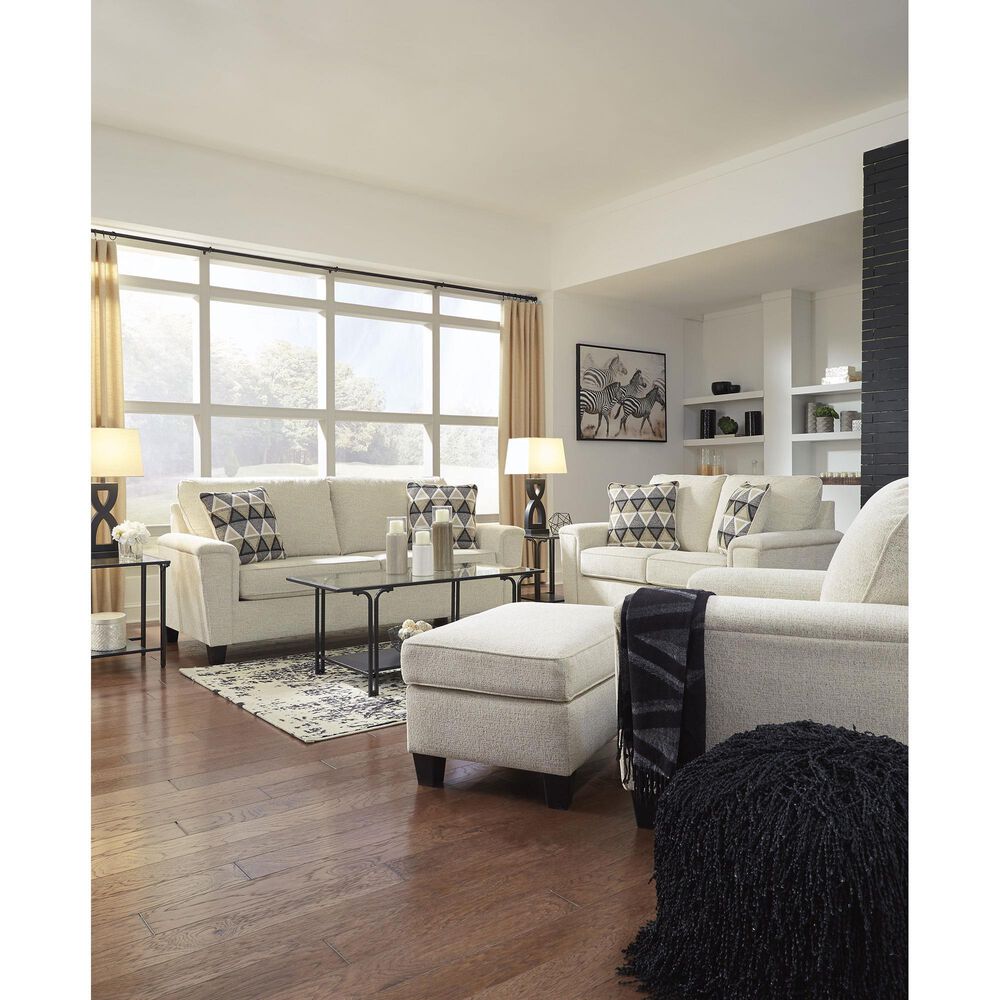 Ashley Abinger Stationary Sofa and Loveseat Set in Natural, , large