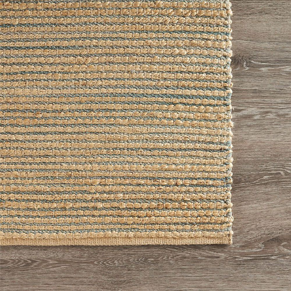 L&amp;R Resources Natural Fiber Striped 5&#39; x 7&#39;9&quot; Spa Blue Area Rug, , large
