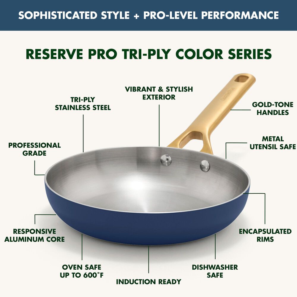 Green Pan Reserve Pro 2-Piece Uncoated Frypan Set in Twilight, , large