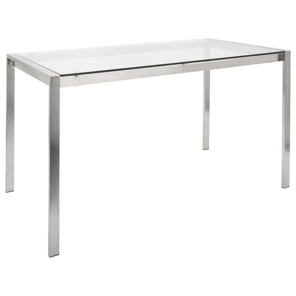 Lumisource Fuji Dining Table in Clear/Stainless Steel, , large