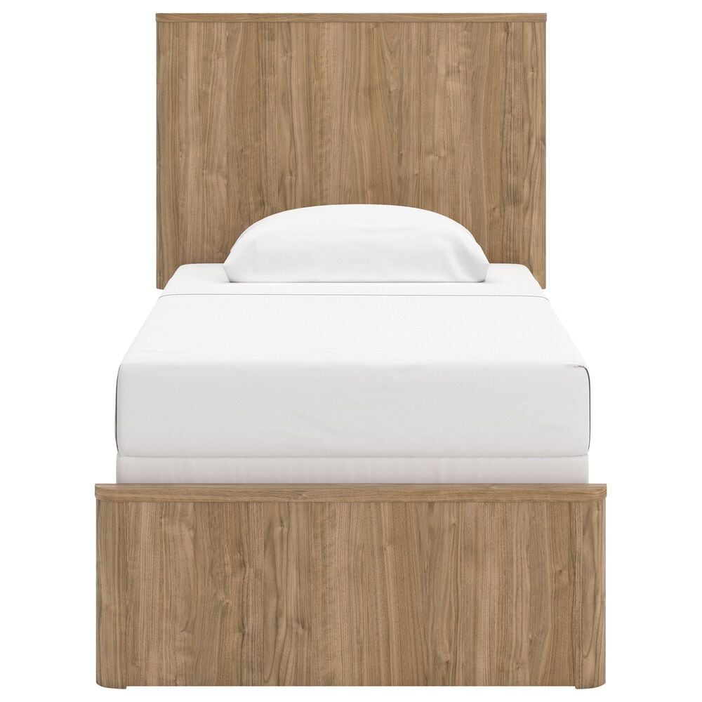Ashley Gramburg Twin Panel Bed in Warm Brown, , large