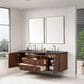 James Martin Vanities Amberly 72" Double Bathroom Vanity in Walnut with 3 cm Charcoal Soapstone Quartz Top and Rectangular Sinks, , large