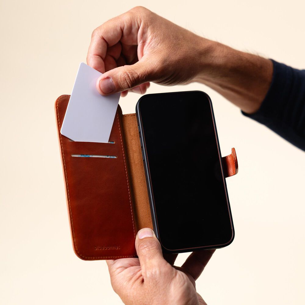 Bluebonnet Cases The Executive Leather iPhone 17 Pro Max Wallet Case Folio - Tuscan Tan, , large