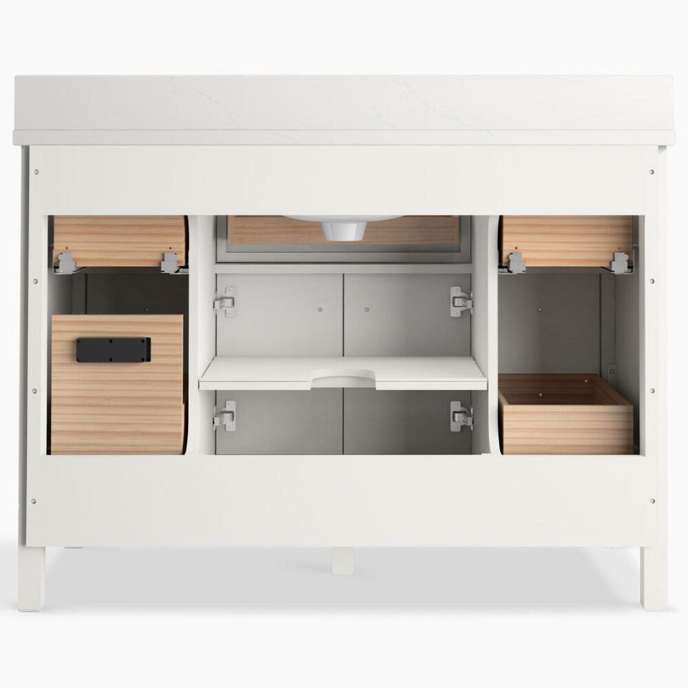 Kohler Malin 48" Single Bathroom Vanity in White with 3 cm White Quartz Top and Rectangular Sink, , large