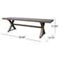 Hearth and Haven Outdoor Dining Bench with X-Shape Legs in Dark Gray, , large
