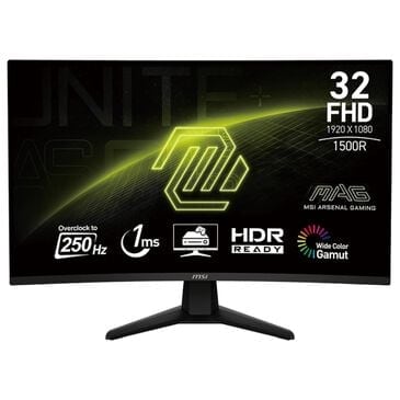 MSI 32" Class Full HD Curved Screen Gaming LED Monitor in Black, , large