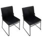 LumiSource Dutchess Side Chair with Black Velvet Cushion in Black (Set of 2), , large