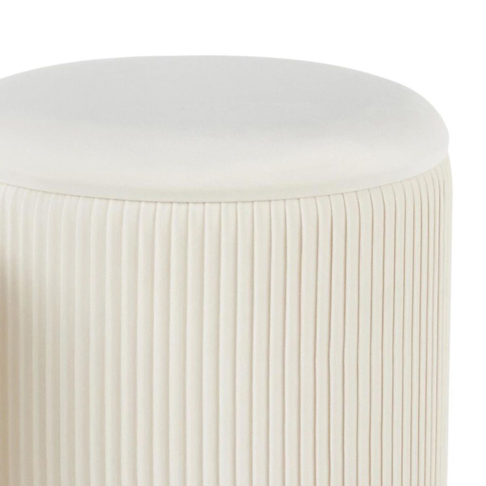 Lumisource Marla 2-Piece Nesting Pleated Ottoman Set in Cream, , large