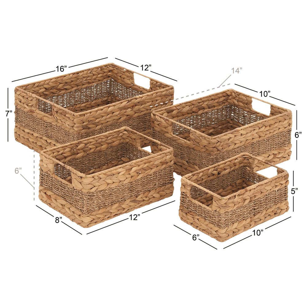 Maple and Jade Coastal Storage Basket in Light Brown &#40;Set of 4&#41;, , large