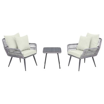 Dayton Cannes 3-Piece Patio Set with Cream Cushion in Grey, , large