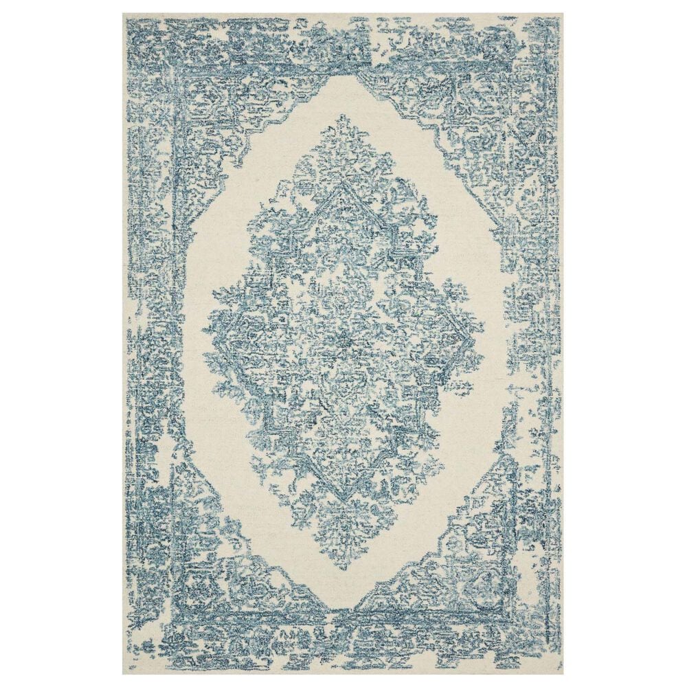 Magnolia Home Annie ANN-02 8"6" x 12" White and Blue Area Rug, , large