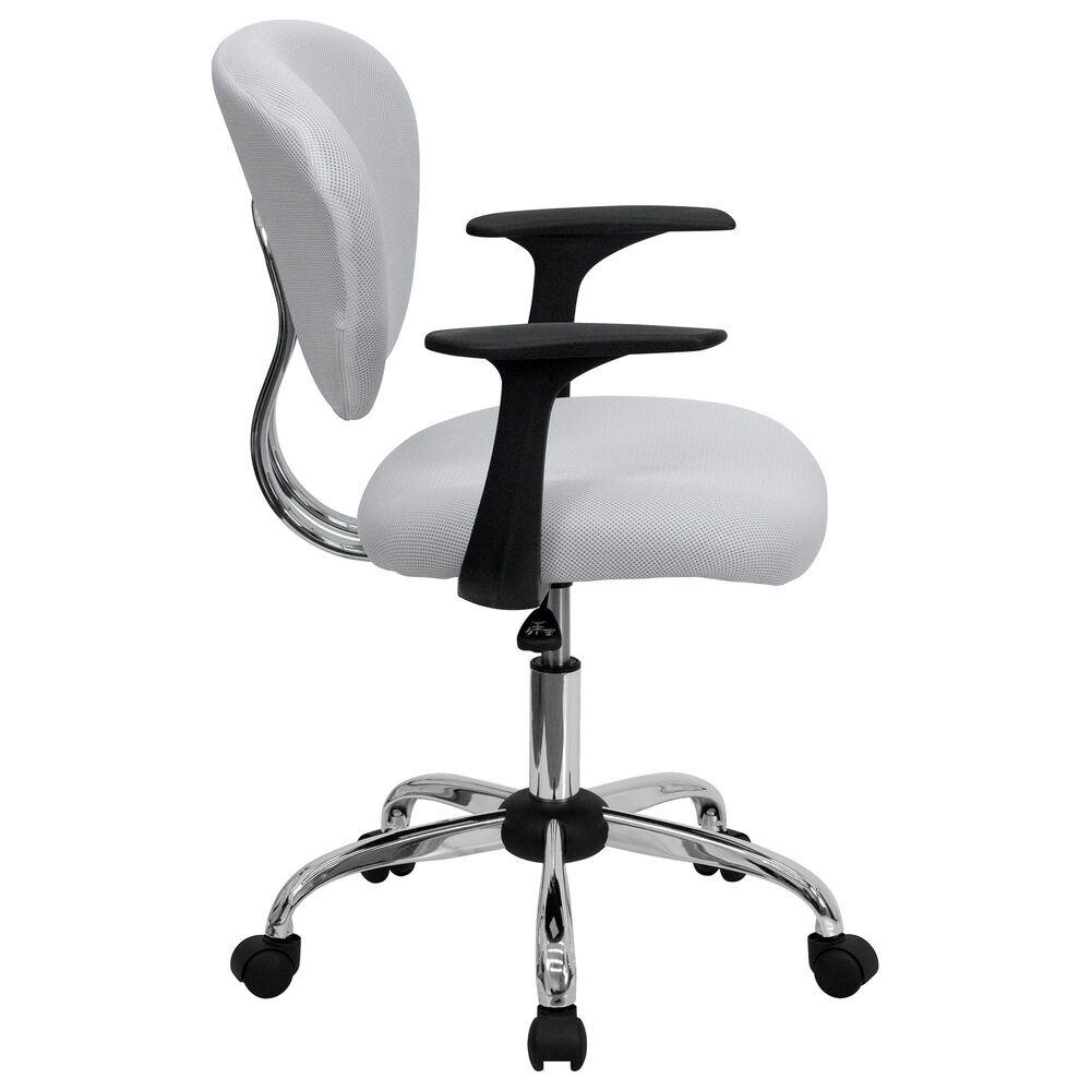 Flash Furniture Contemporary Swivel Task Chair in White, , large