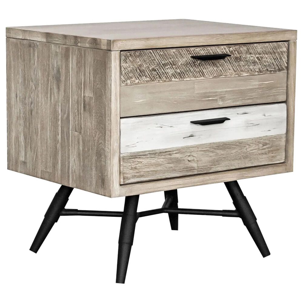 Blue River Bridges 2-Drawer Nightstand in Natural and Gray, , large