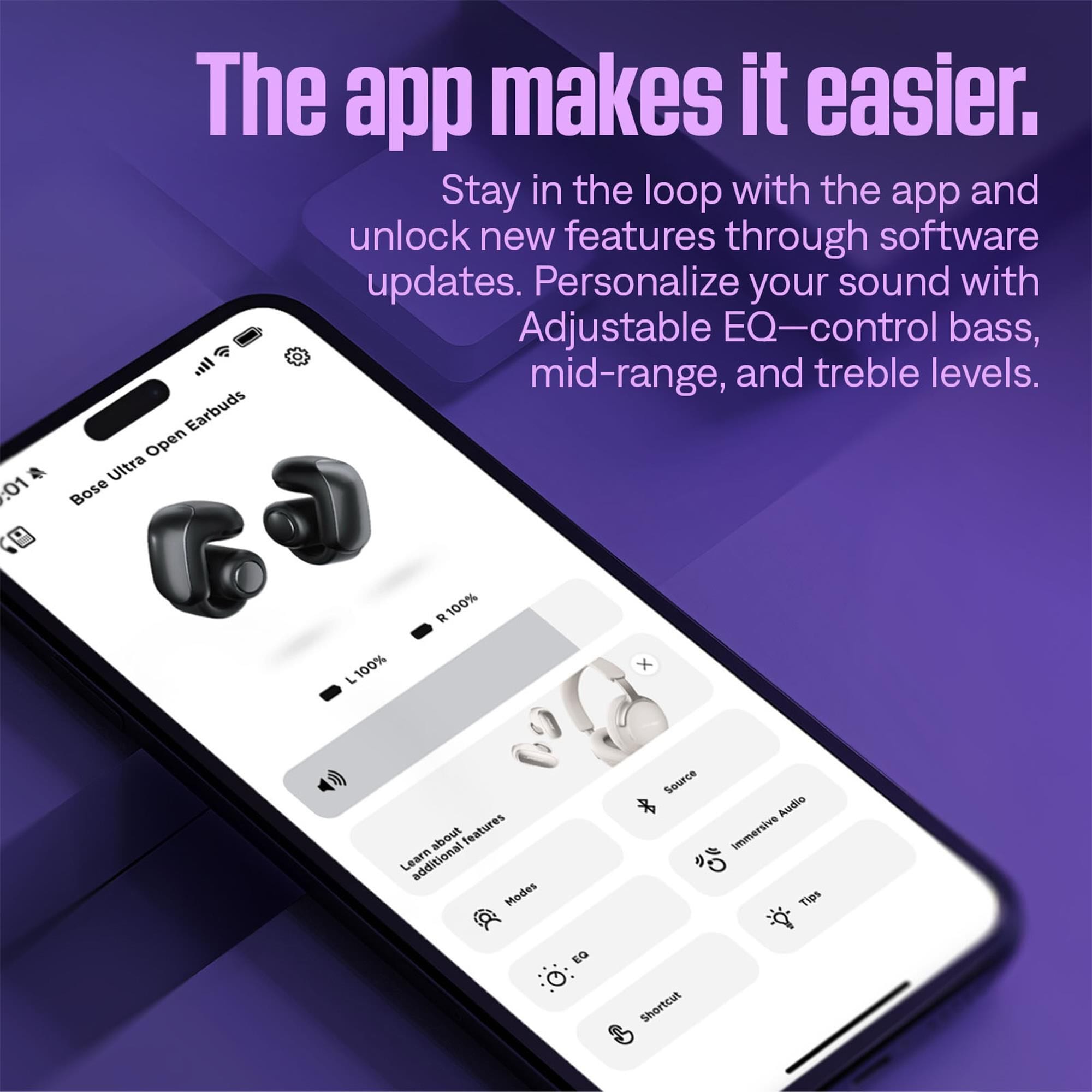 Bose Ultra Open Earbuds in Moonstone Blue