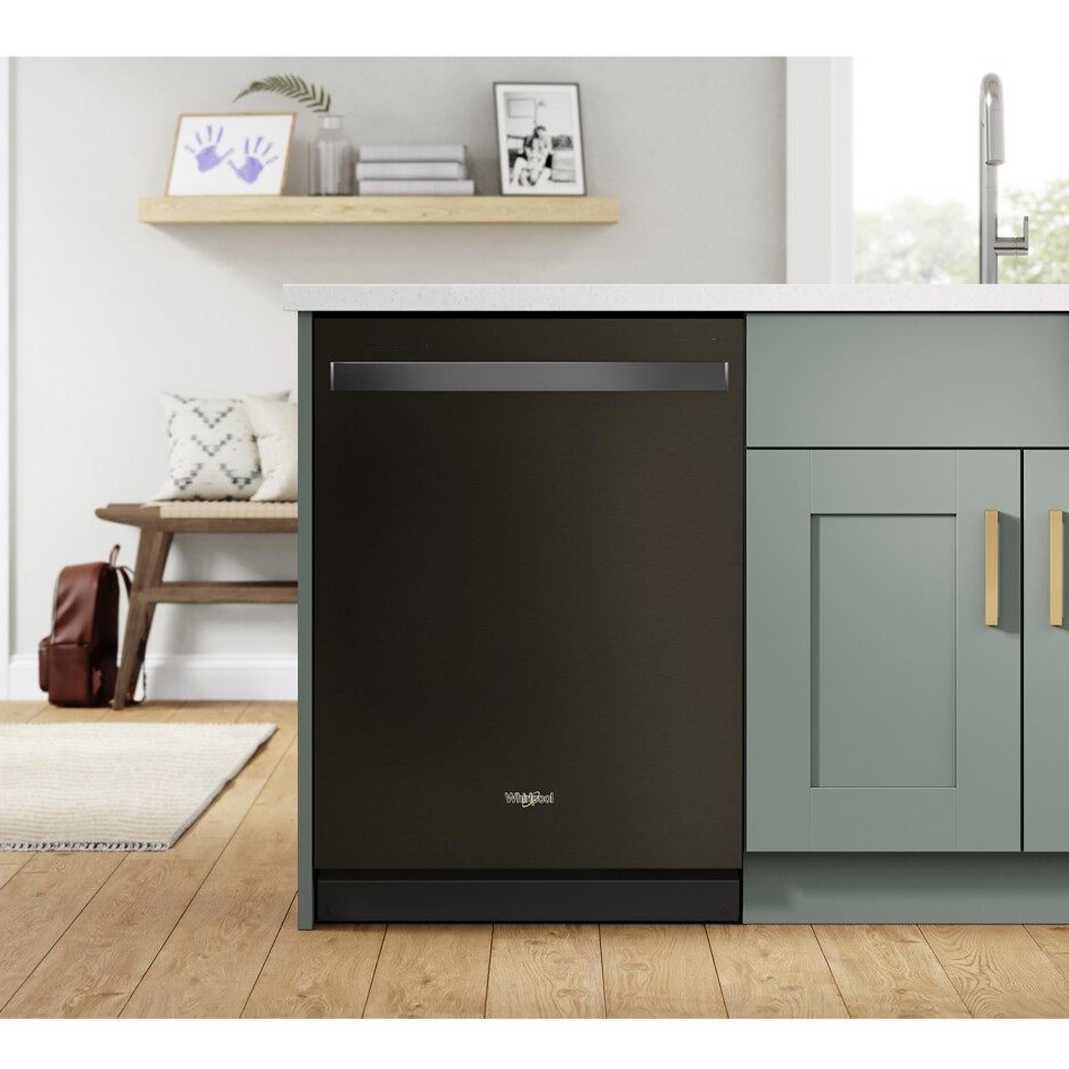 Black stainless dishwasher shop whirlpool