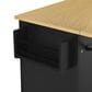 HOMLUX Farmhouse Kitchen Island with Drop Leaf and 2 Stools in Black, Natural and Rustic Brown, , large