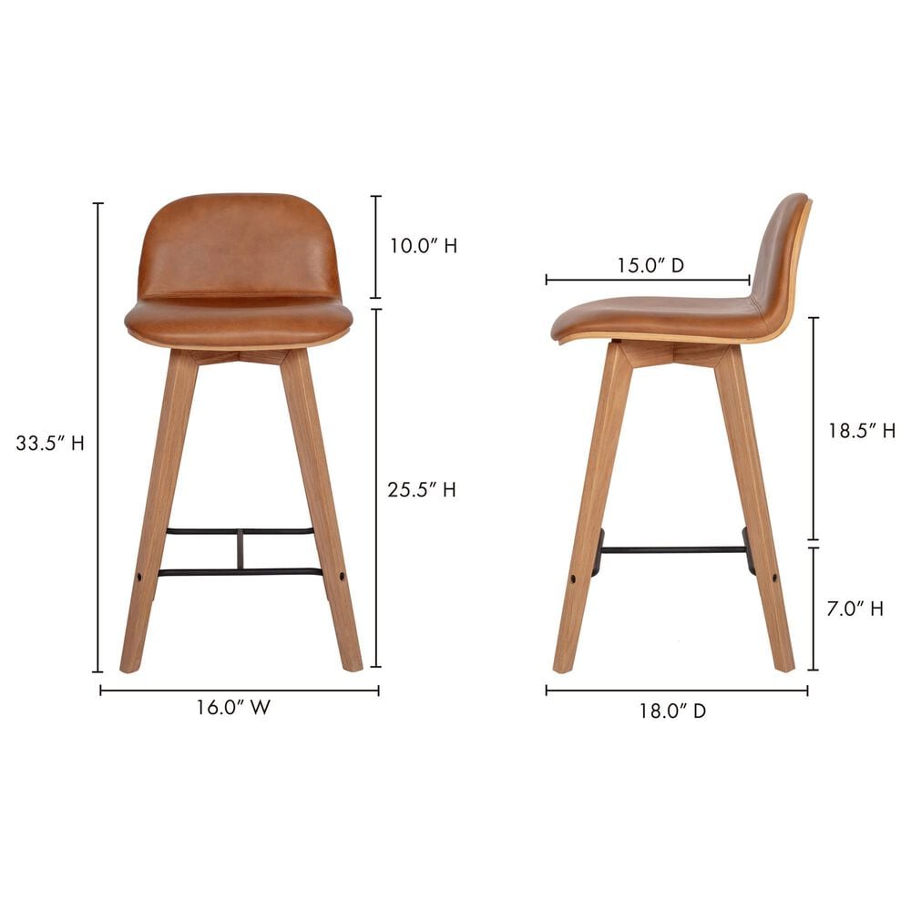 Moe&#39;s Home Collection Napoli Counter Stool in Brown, , large