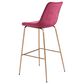 Zuo Modern Tony Bar Stool in Red and Gold, , large