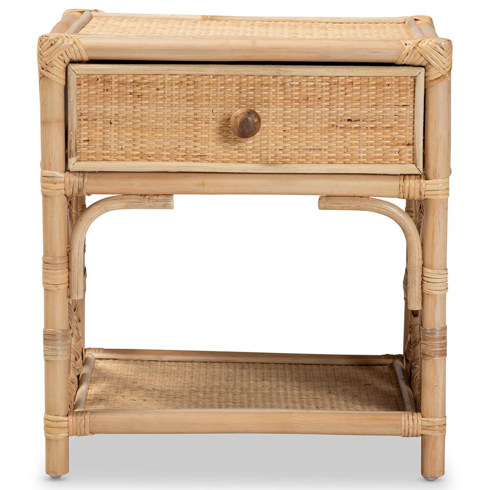 Baxton Studio Camara 1-Drawer Nightstand in Natural Brown, , large