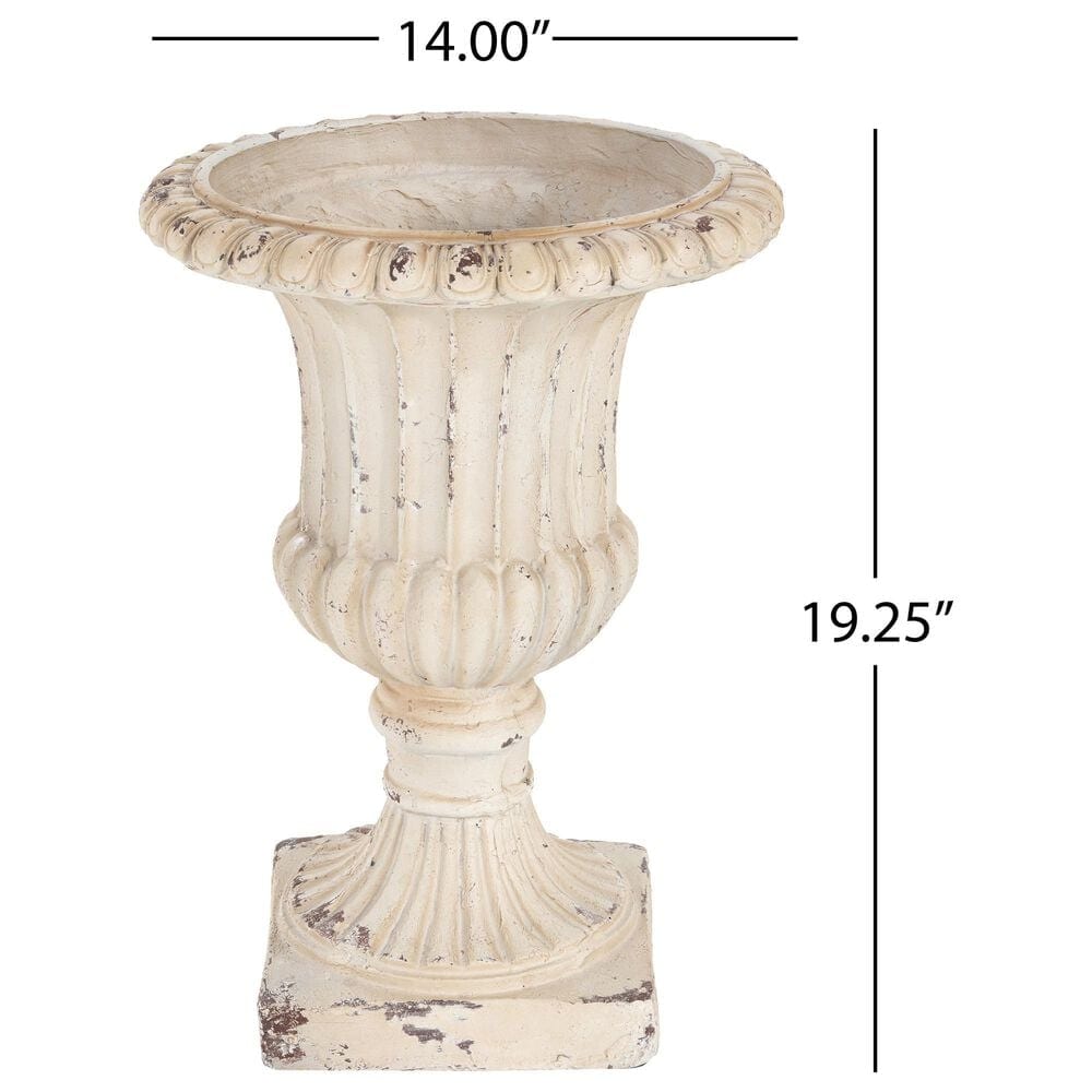 Hearth and Haven Outdoor Garden Urn Planter in Antique White, , large