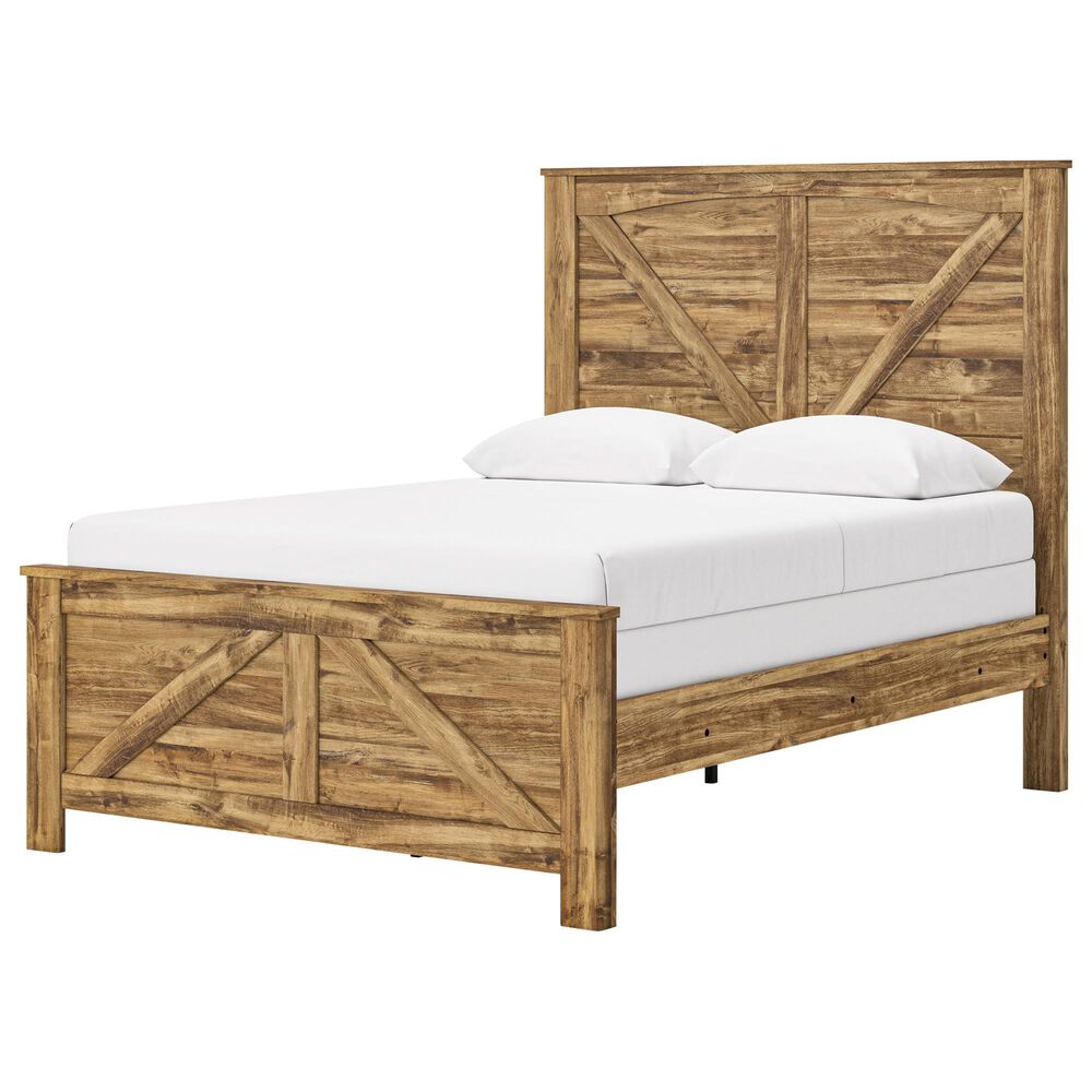 Ashley Maystonna Queen Crossbuck Panel Bed in Brown, , large