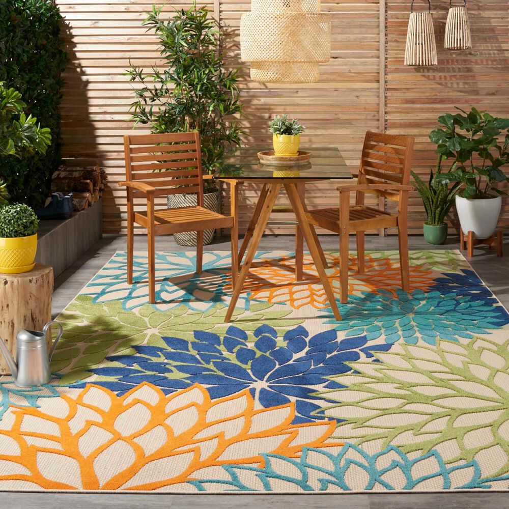 Nourison Aloha ALH05 9&#39;6&quot; x 13&#39; Multicolor Indoor/Outdoor Rug, , large