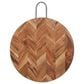 Housewares International 12" Round Board with Handle in Brown, , large