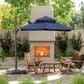 Furniture of America Kiran 8" Crank Lift Double Top Square Patio Umbrella with Base in Blue, , large