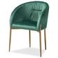 Baxton Studio Ballard Arm Chair with Green Velvet Upholstered in Gold, , large