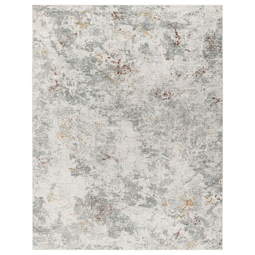 Surya Dresden White, Gray, Medium Gray, Light Slate, Rust and Mustard 9' x 12'2" Area Rug, , large