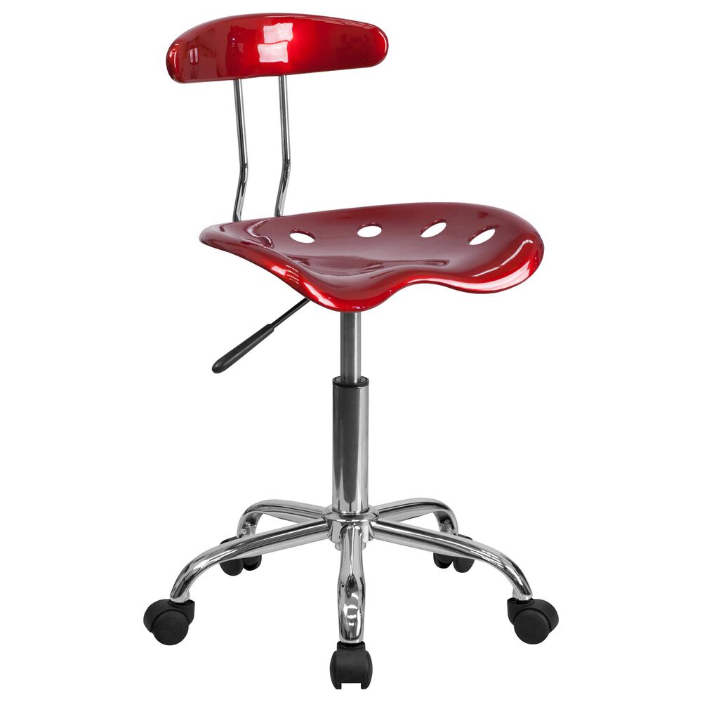 Flash Furniture Vibrant Swivel Task Chair in Red, , large